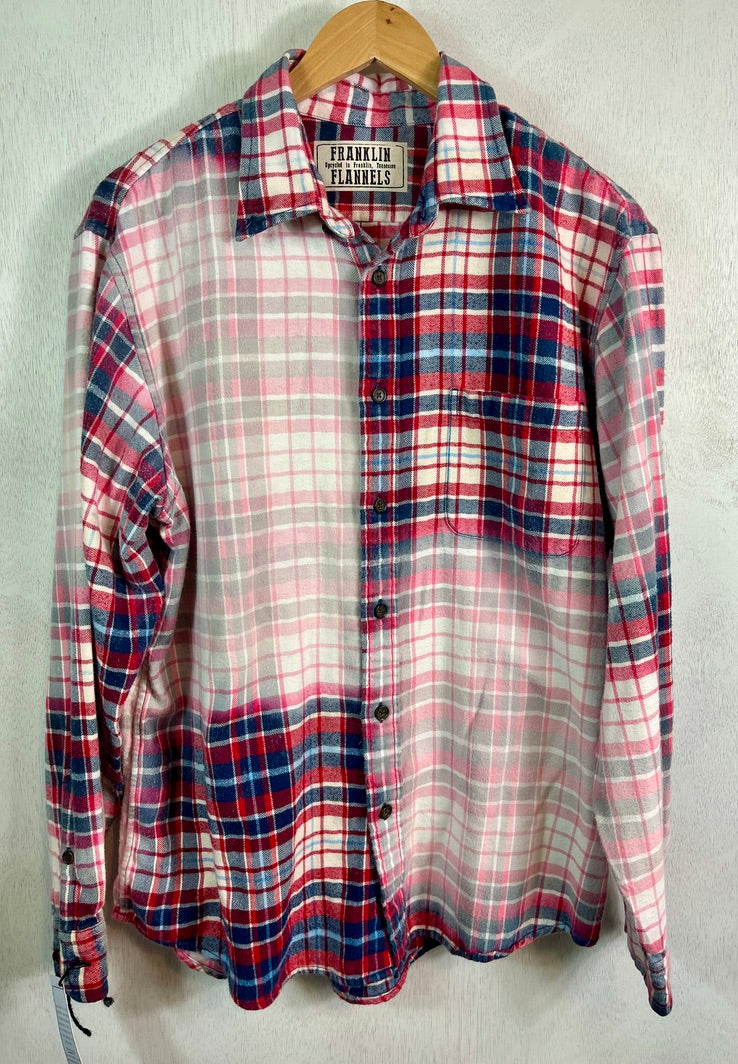 Vintage Red, White and Blue Flannel Size Large
