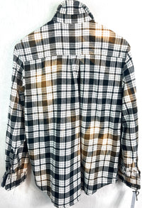 Vintage Black, White and Light Brown Flannel Jacket Size Small