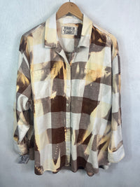 Vintage Brown, Yellow, Gold and White Flannel Size XL