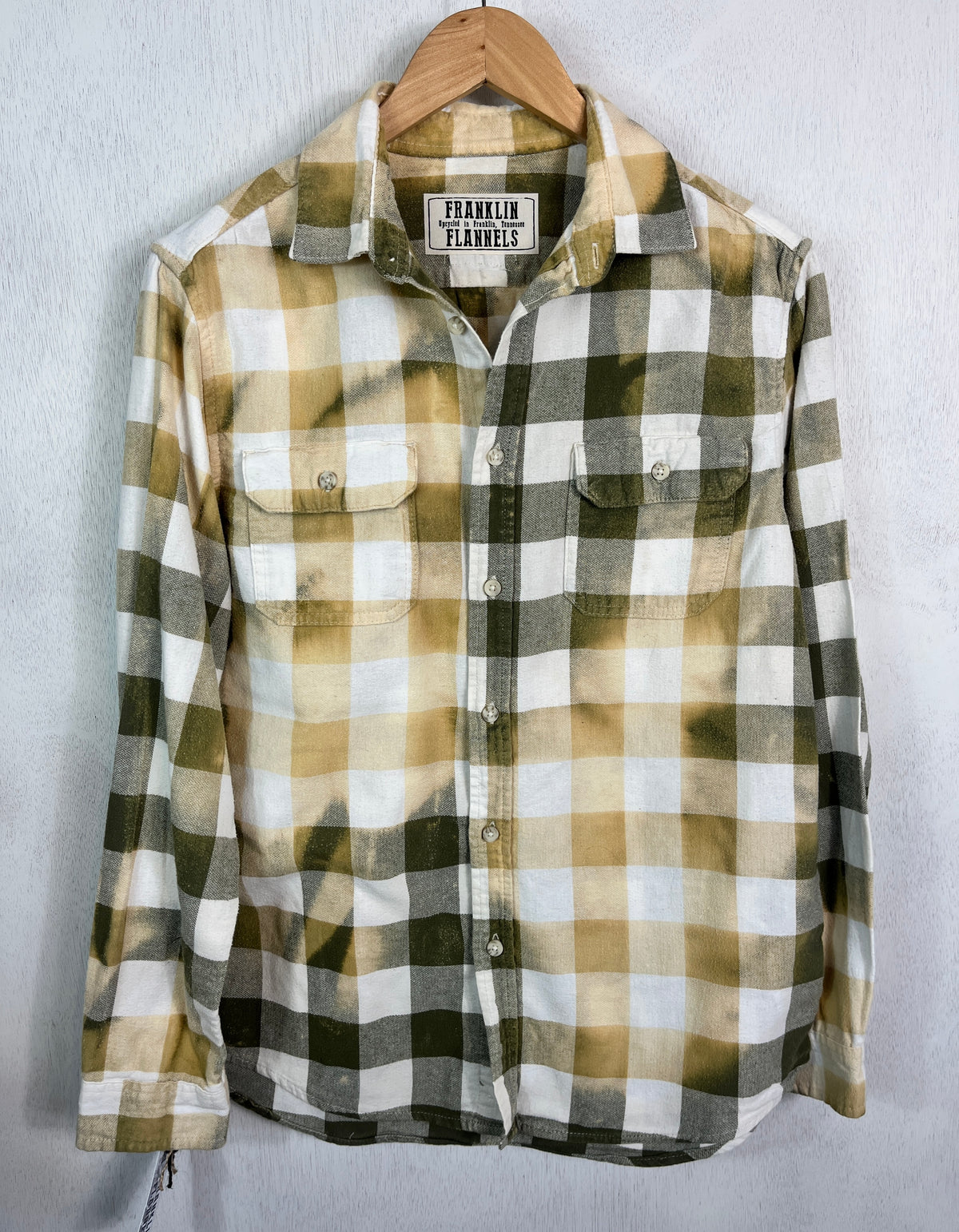 Vintage Sage, White and Maize Flannel Size Medium