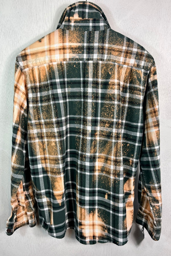 Vintage Green, Black, Gold and White Flannel Size Medium