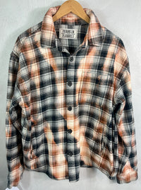 Vintage Black, Grey, White Brown and Rust Flannel Jacket Size Large