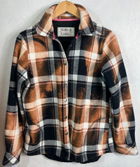 Vintage Black, White and Rust Flannel Jacket Size Small