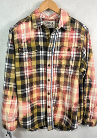 Vintage Sage, Black, White and Pink Flannel Size Medium