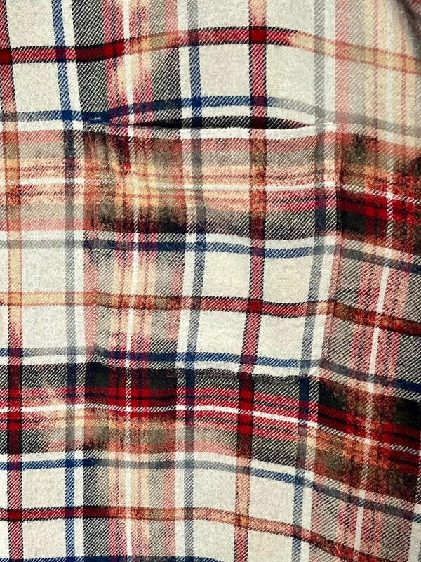 Vintage Red, Blue, White and Peach Flannel Size XXL