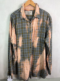 Vintage Pink, Yellow, Grey and White Flannel Size XXL Tall