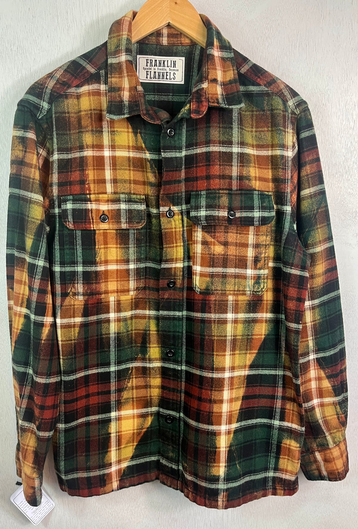 Vintage Green, Auburn, Yellow, Gold and White Flannel Jacket