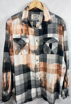 Vintage Black, Grey, White and Rust Lightweight Flannel Size XL