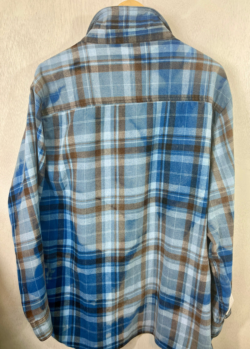 Vintage Western Style Royal Blue, Black and Rust Flannel Size XL
