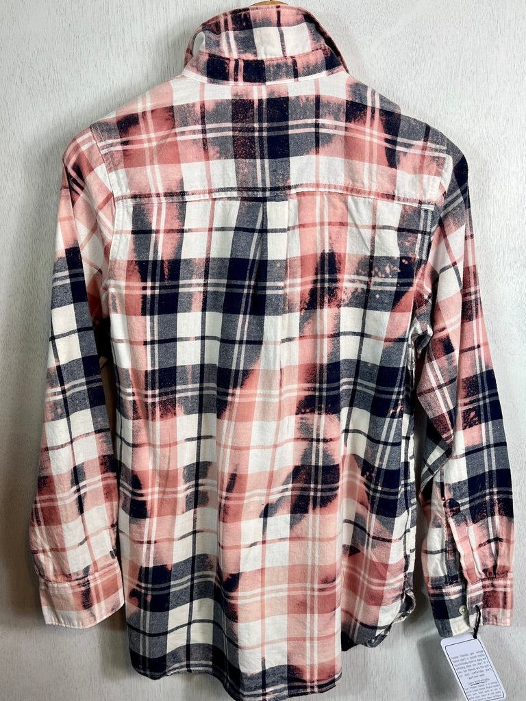 Vintage Navy, Pink and White Lightweight Flannel Size Small
