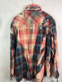 Vintage Pink, Grey, Black and Navy Flannel Jacket Size XL