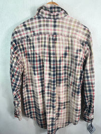 Vintage Navy, Red, White and Pink Flannel Size Large