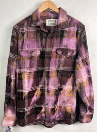 Vintage Plum, Purple, Brown and White Flannel Size Medium