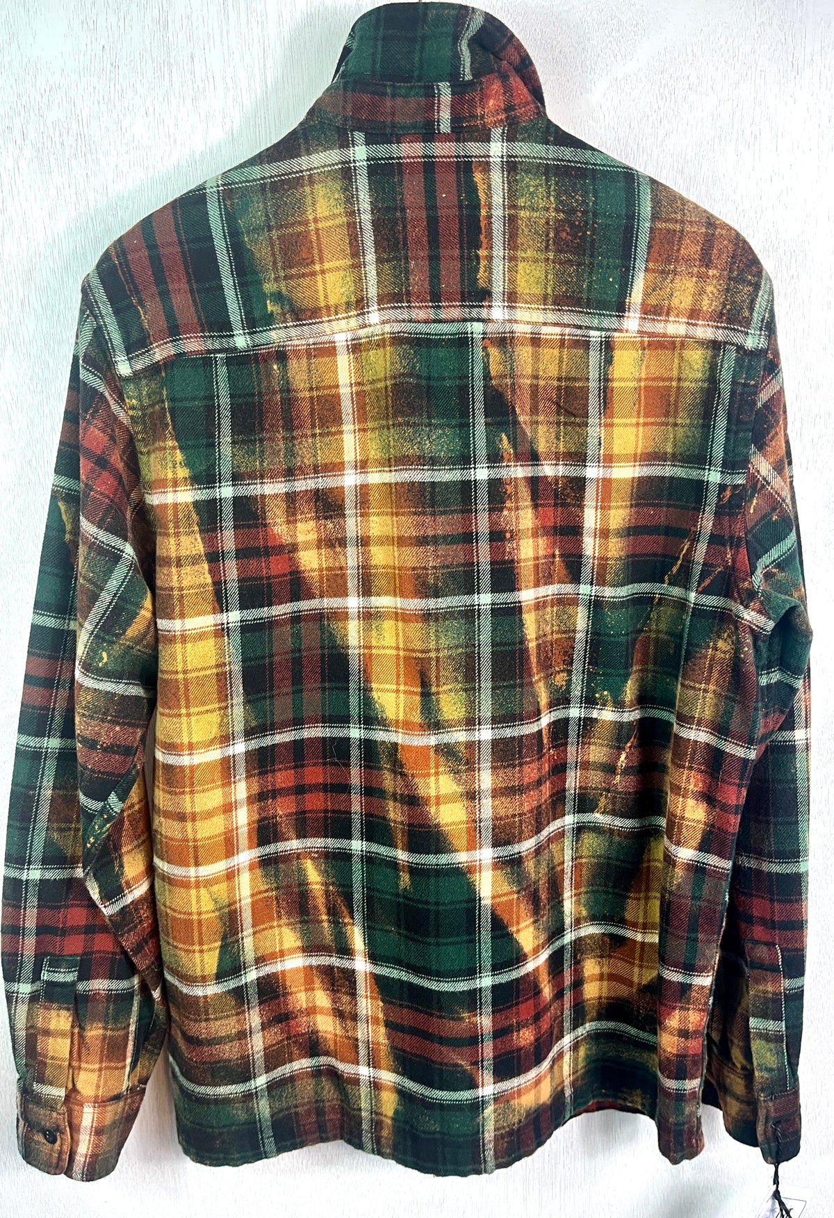 Vintage Green, Auburn, Yellow, Gold and White Flannel Jacket