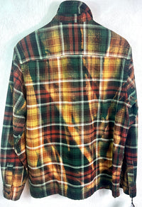 Vintage Green, Auburn, Yellow, Gold and White Flannel Jacket
