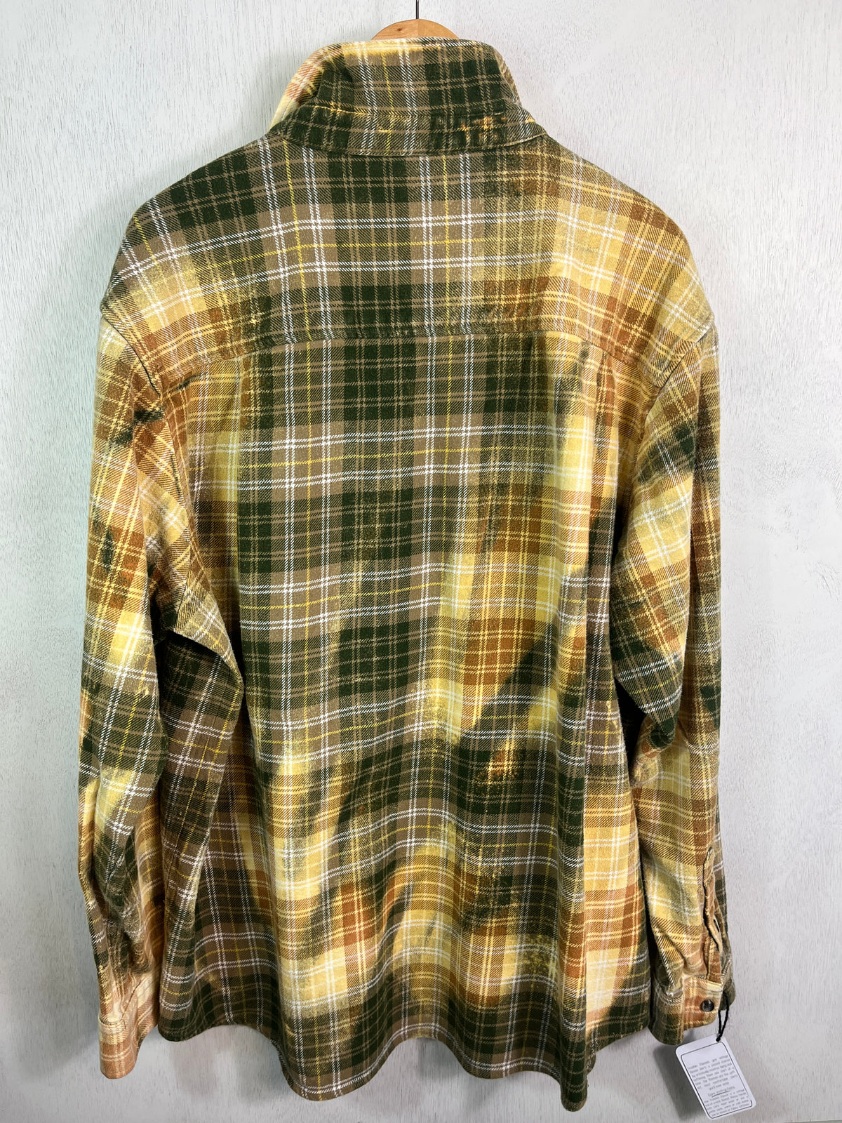 Vintage Army Green, Yellow, Brown and White Flannel Jacket Size XXL