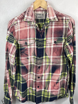 Vintage Dusty Rose, Yellow, Navy and White Flannel Size Small