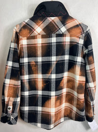 Vintage Black, White and Rust Flannel Jacket Size Small