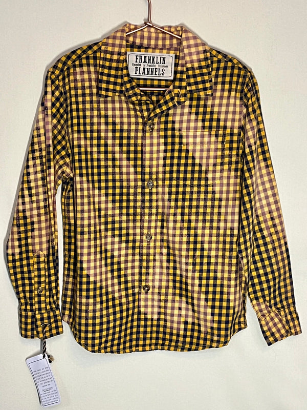 Vintage Blue and Yellow Faded Flannel Size Small