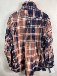 Vintage Navy, White, Red and Dusty Rose Flannel Jacket Size Large