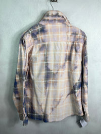 Vintage Blue, Pale Yellow, Lilac and White Flannel Size Large