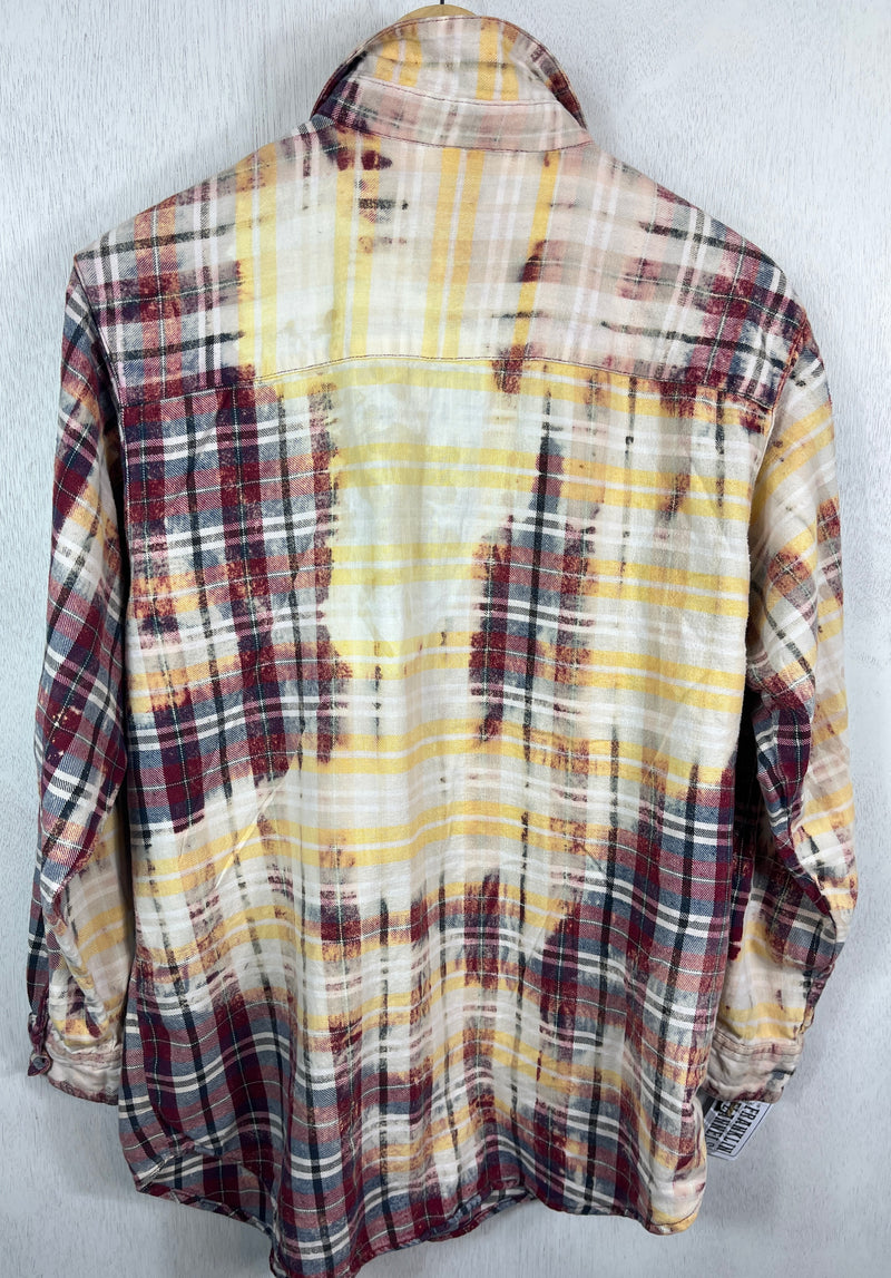 Vintage Red, Grey, White and Yellow Flannel Size Medium
