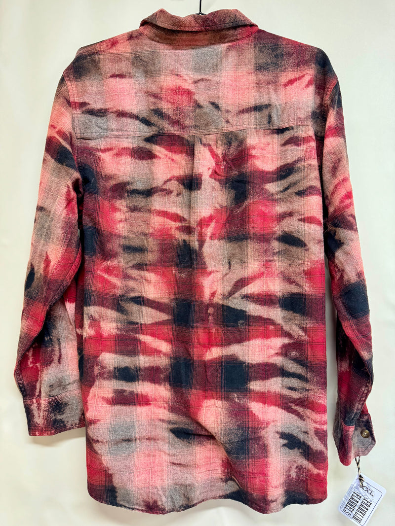 Vintage Red, Black and Pink Flannel Size XXL