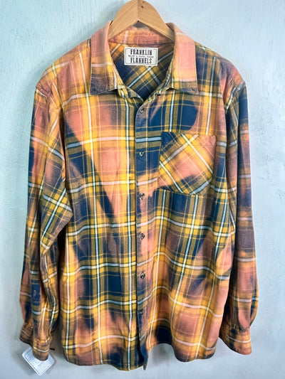 Vintage Orange, Navy, Gold and White Flannel Size XXL