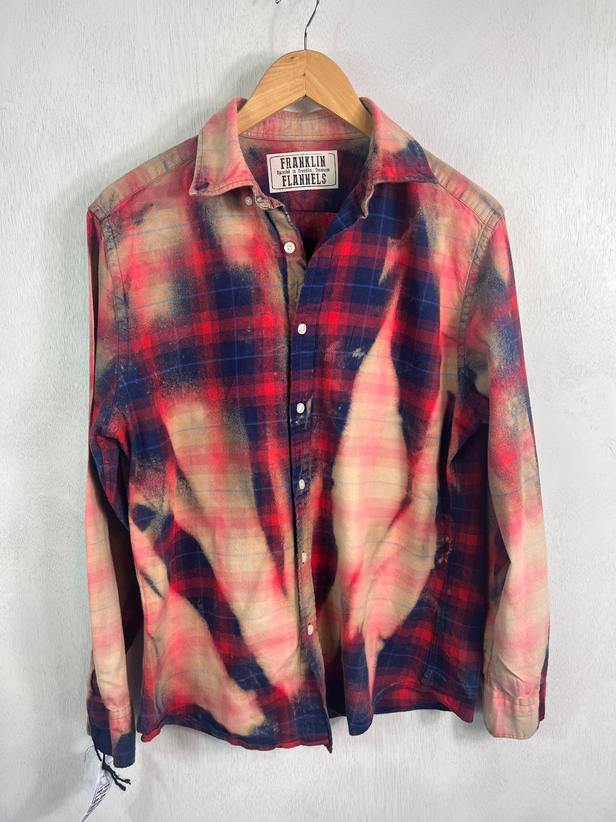 Vintage Red and Royal Blue Flannel Size Medium