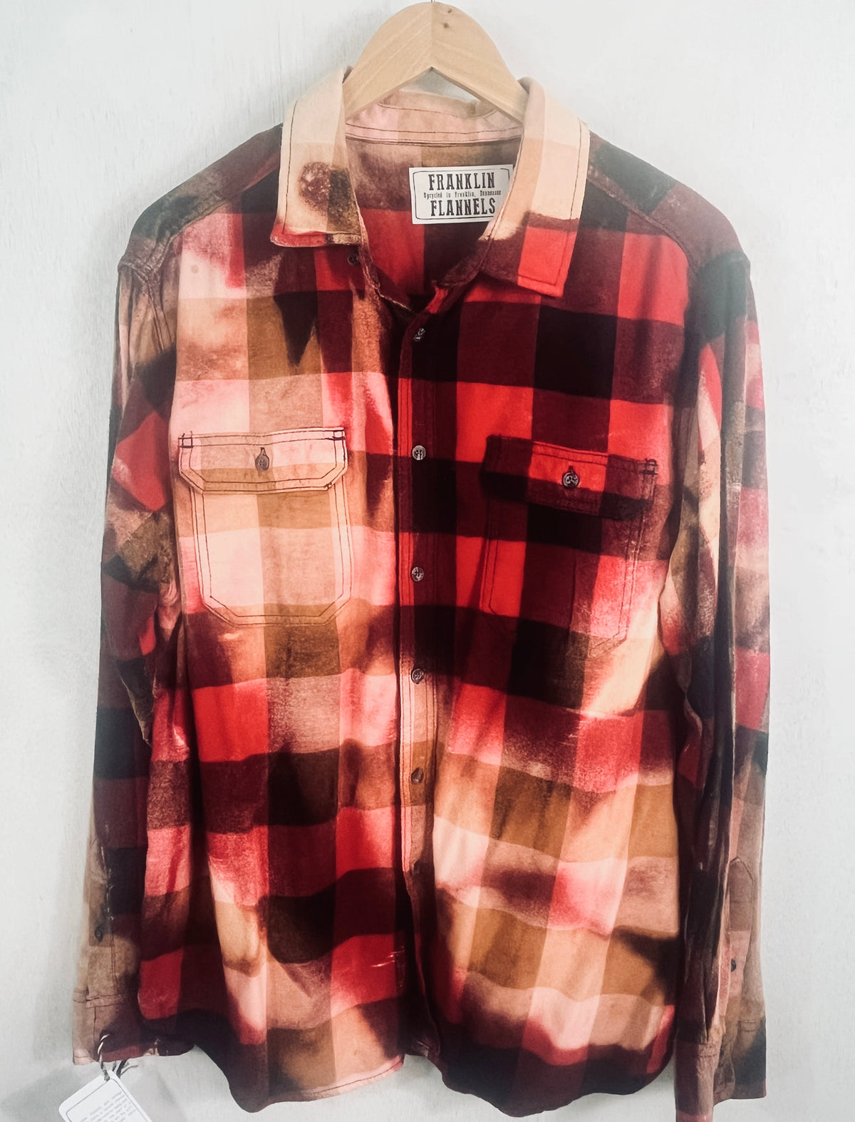 Vintage Red, Black, Pink and Rust Flannel Size XL
