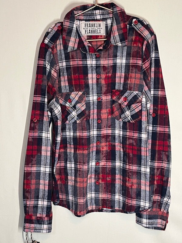 Vintage Navy, Red and White Flannel Size XL