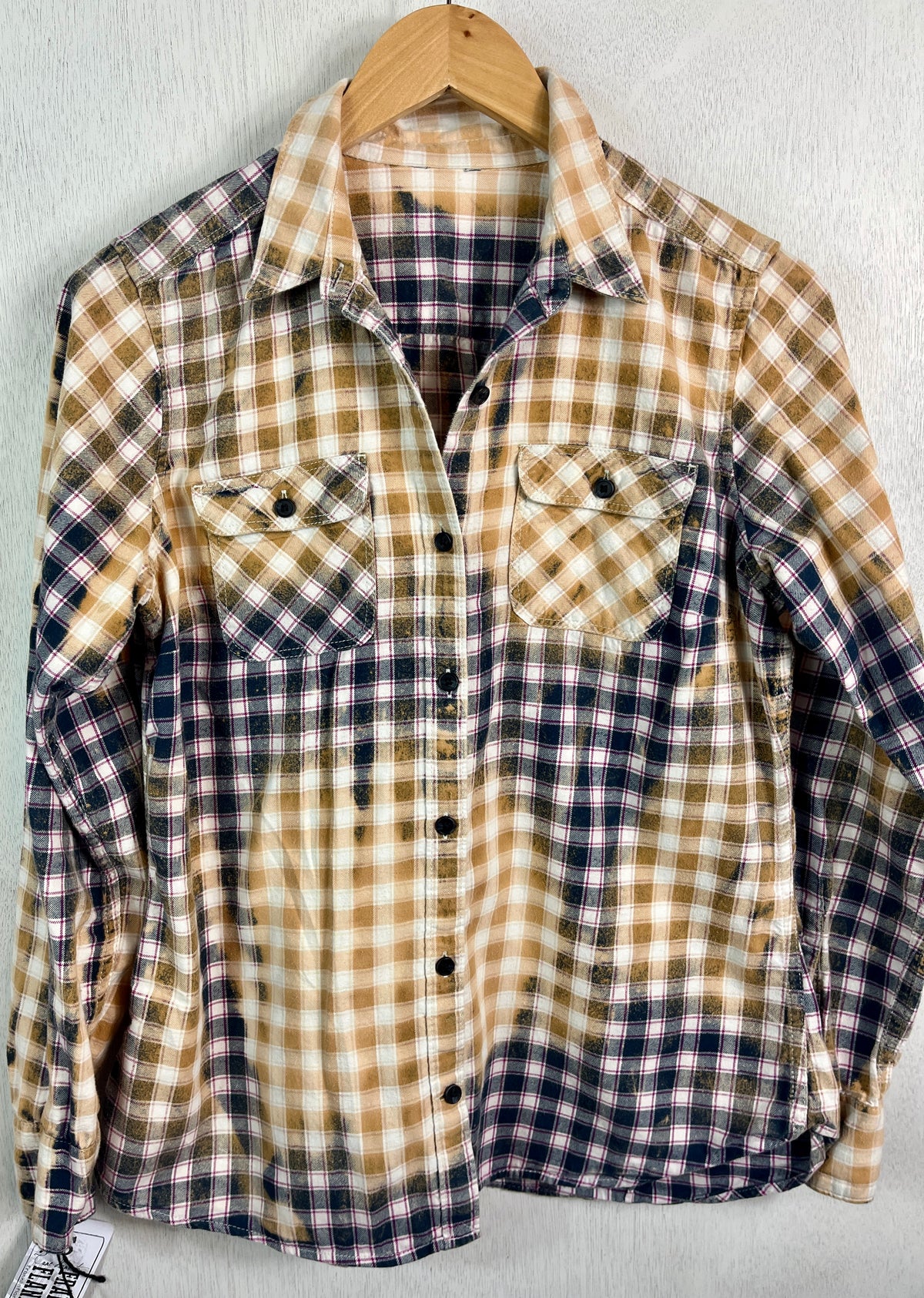 Vintage Rust, White, Navy and Red Lightweight Flannel Size XS
