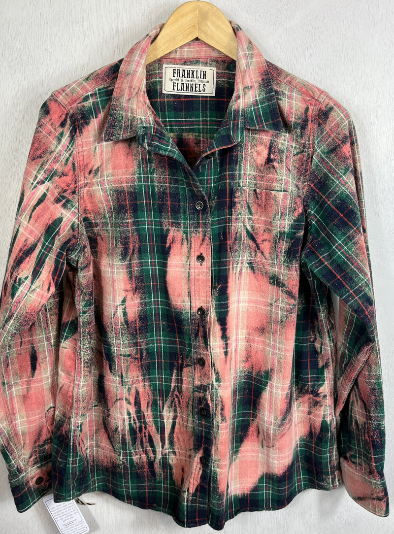 Vintage Greeen, Pink and Navy Blue Flannel Size Small