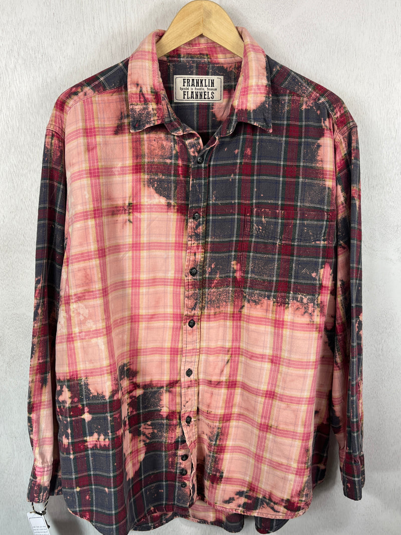 Vintage Pink, Grey and Red Flannel Size XL