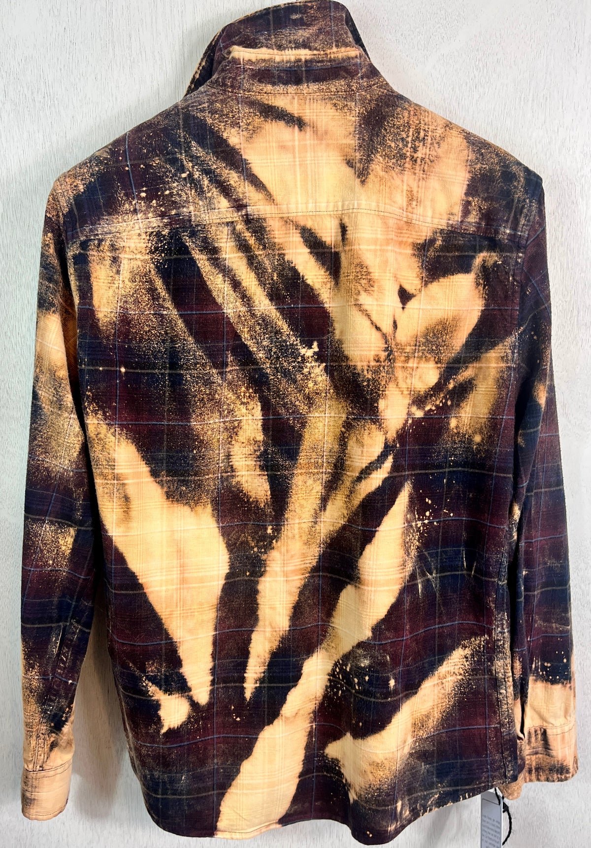 Vintage Deep Plum, Gold, Black and Grey Flannel Size Medium