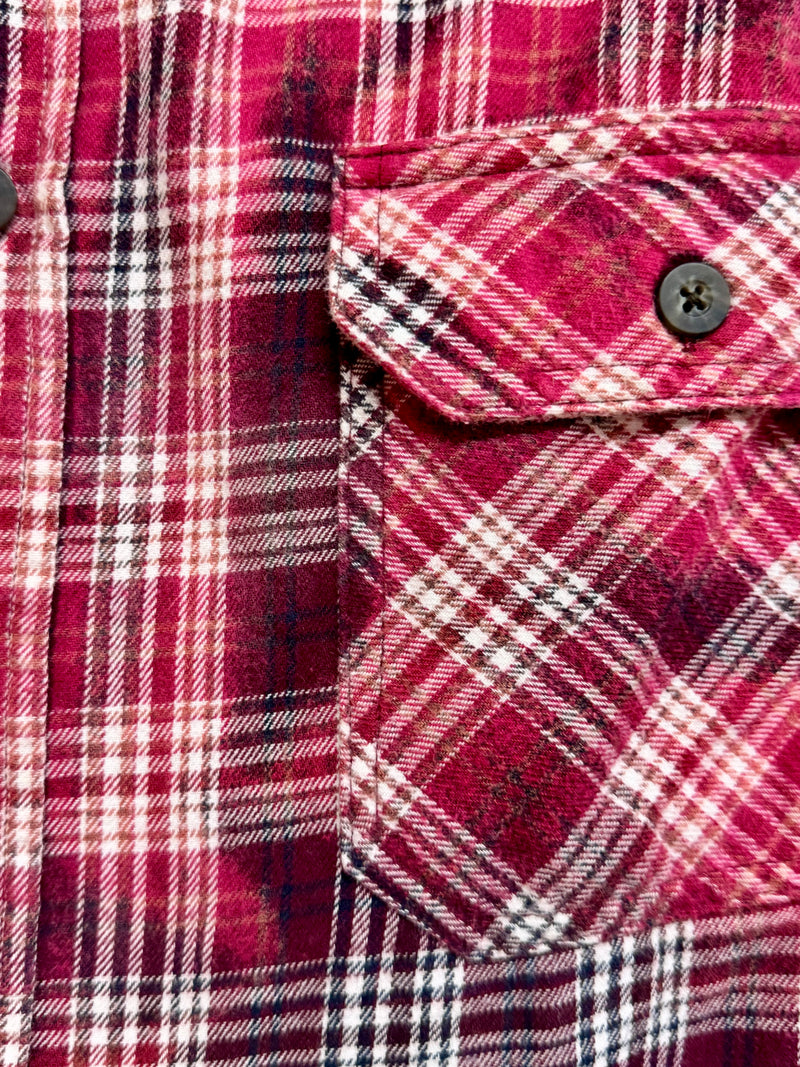 Vintage Plum, White and Pink Flannel Size XL