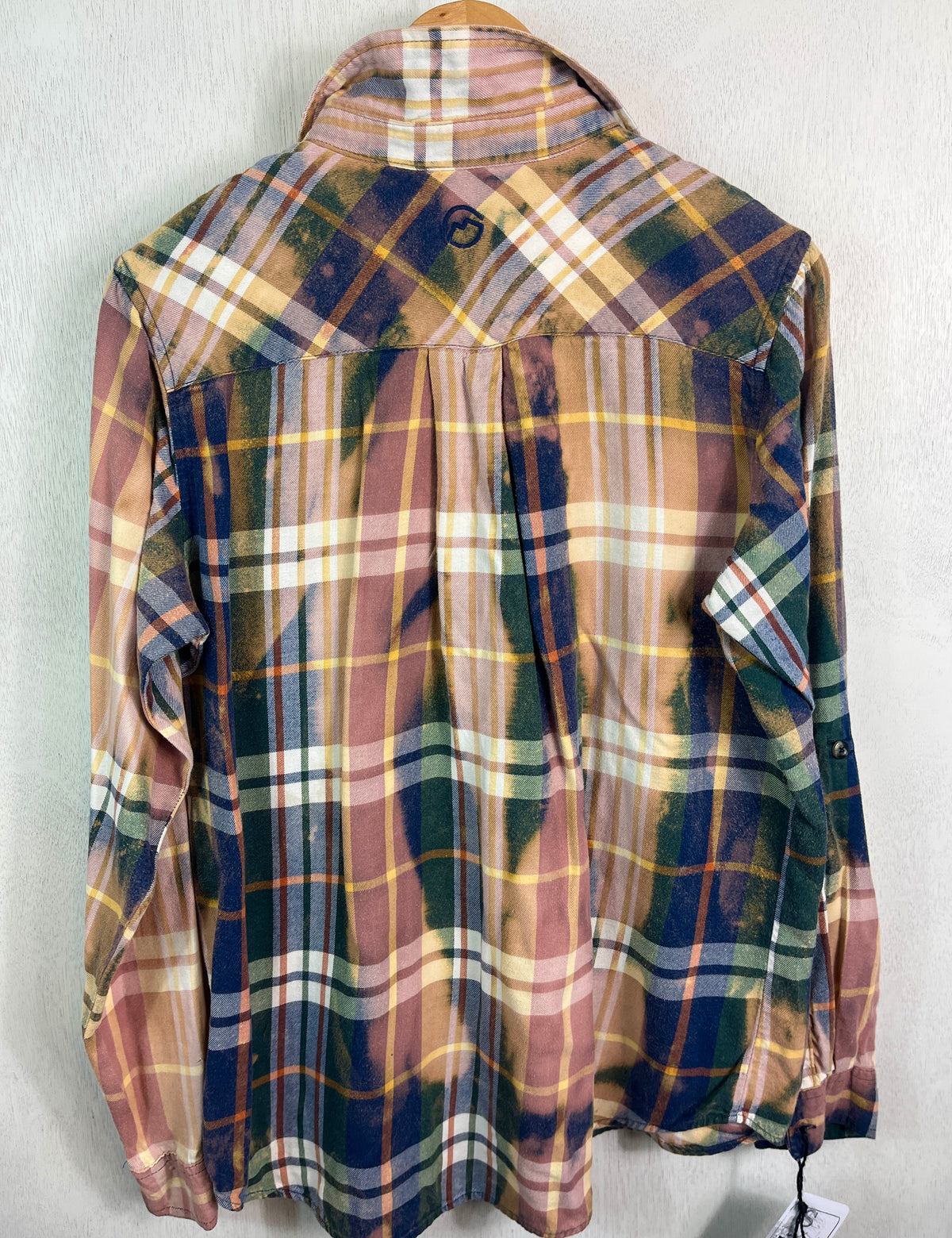 Vintage Navy, Green, Dusty Rose and White Lightweight Cotton Size Small