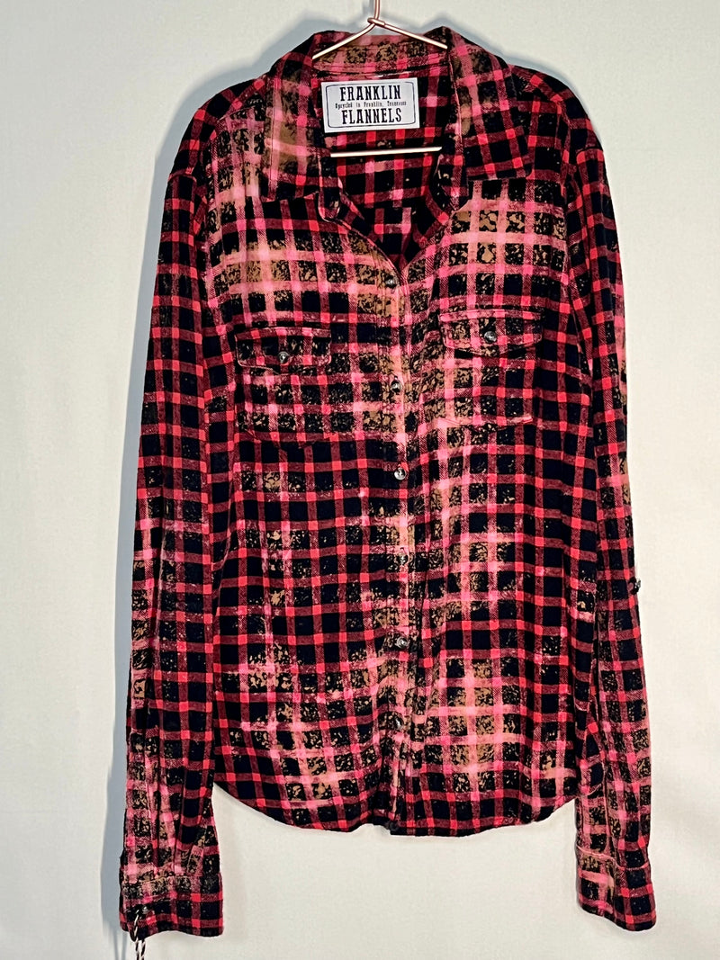 Vintage Black, Red and Pink Flannel Size XL