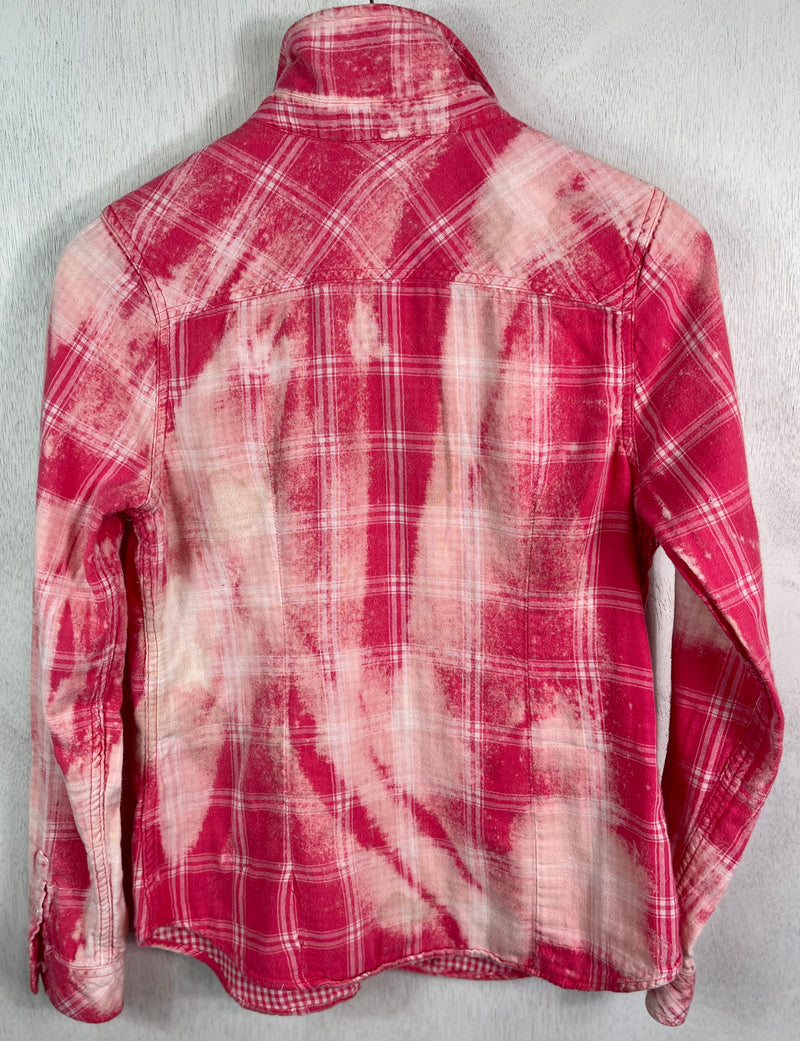 Vintage Hot Pink and White Cotton Size Small