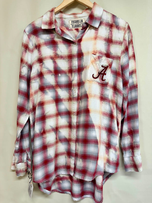 Vintage Red, Grey and Cream Alabama Flannel Size Medium