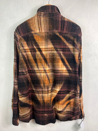 Vintage Black, Brown, Camel and Gold Flannel Size Medium