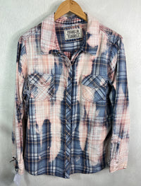 Vintage Western Style Pink and Light Blue Lightweight Cotton Size Small
