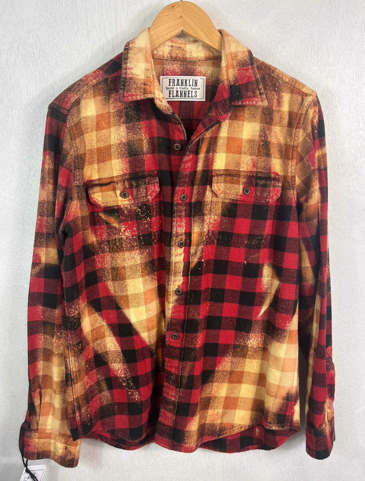 Vintage Red, Black and Gold Flannel Size Medium