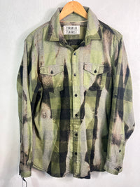 Vintage Army Green, Black and Sage Flannel Size Large