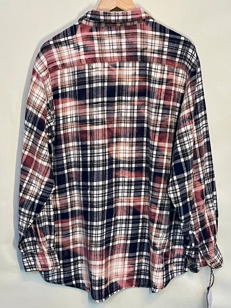 Vintage Navy, White and Mauve Flannel Size XXL