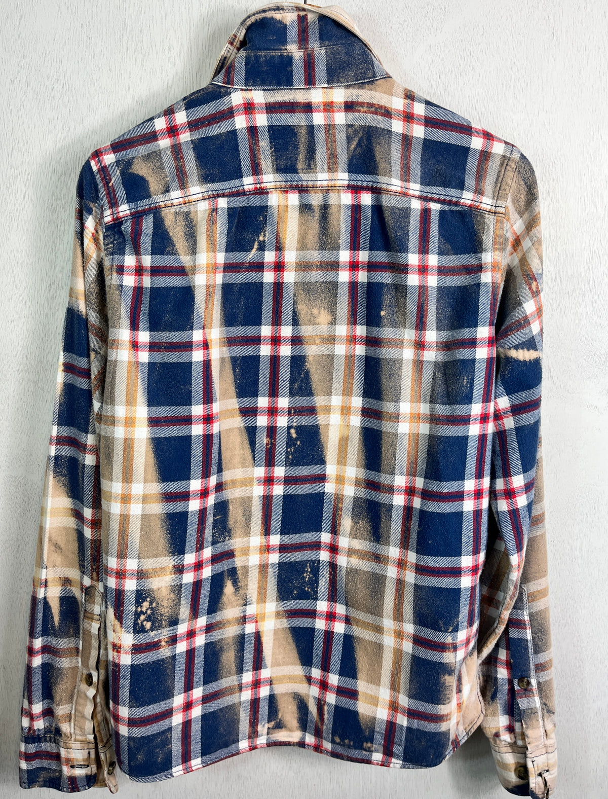 Vintage Blue, Red, Rust and White Flannel Size Small