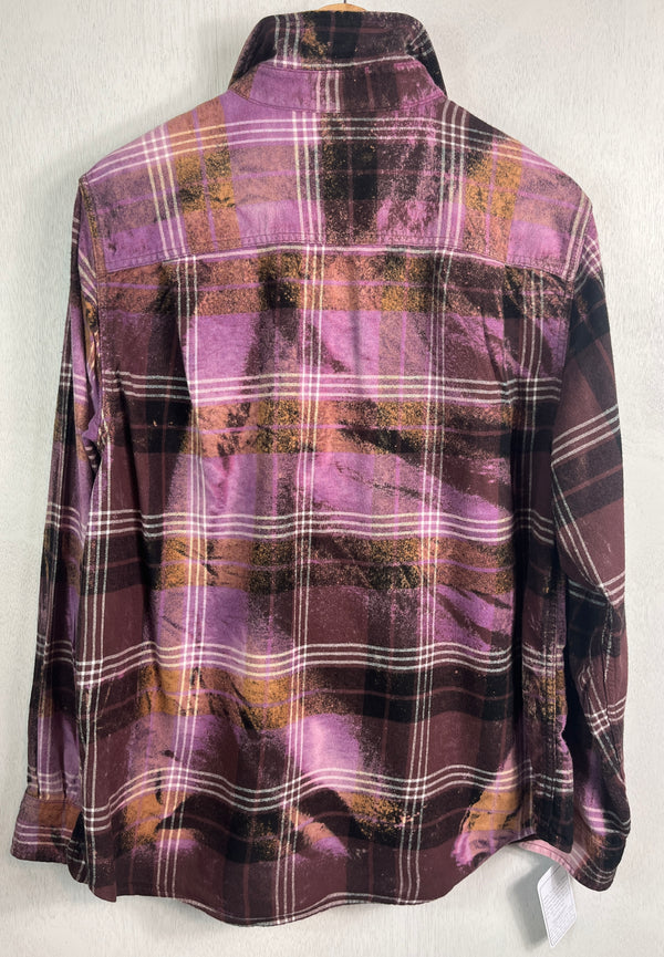 Vintage Plum, Purple, Brown and White Flannel Size Medium