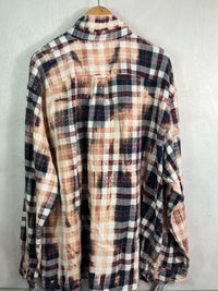 Vintage Navy blue, Peach, White and Burgundy Flannel Size XXL