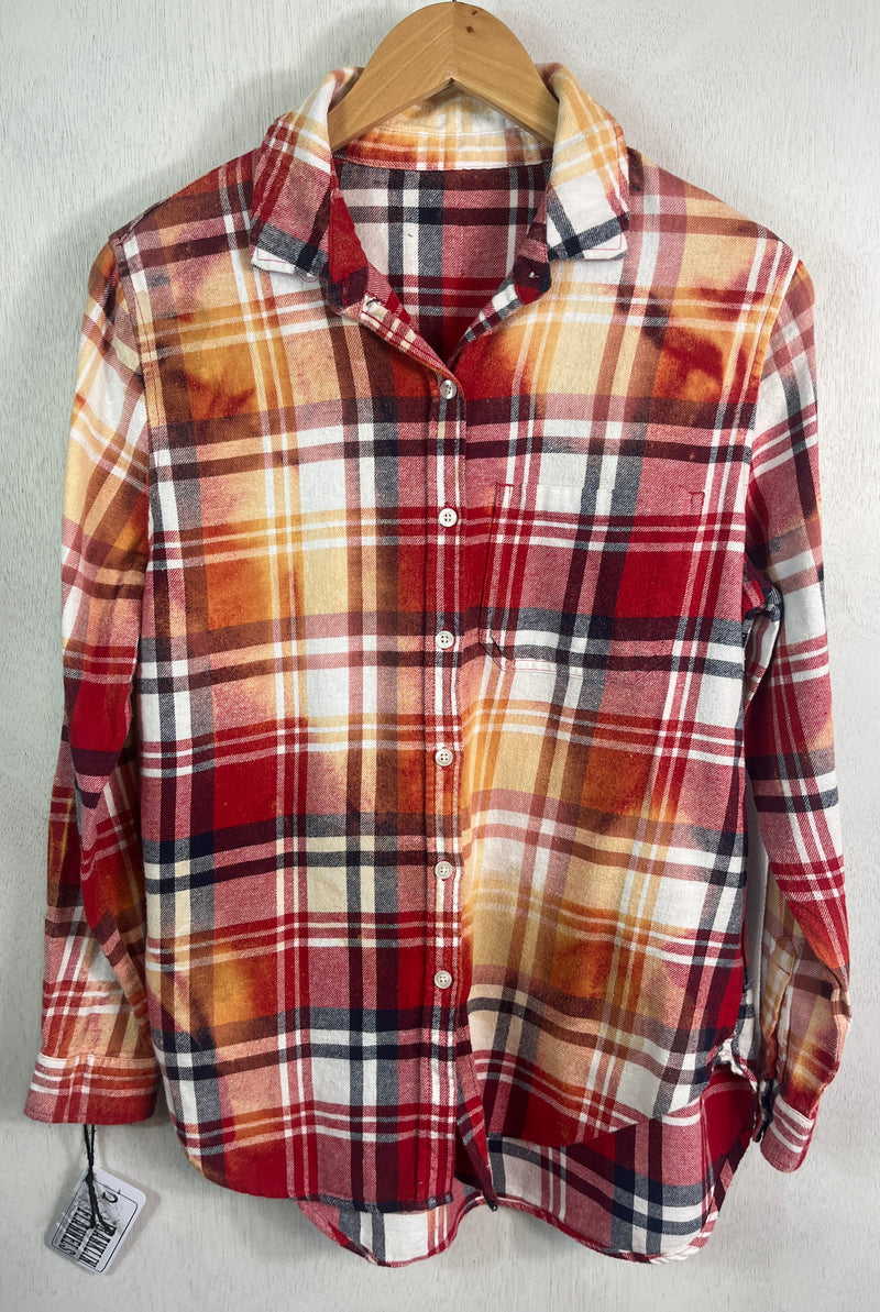 Vintage Red, White, Gold and Black Flannel Size Small
