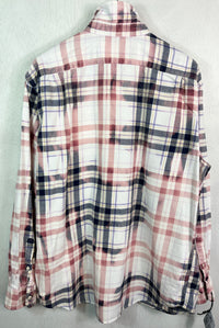 Vintage Rose, Navy and White Flannel Size XL